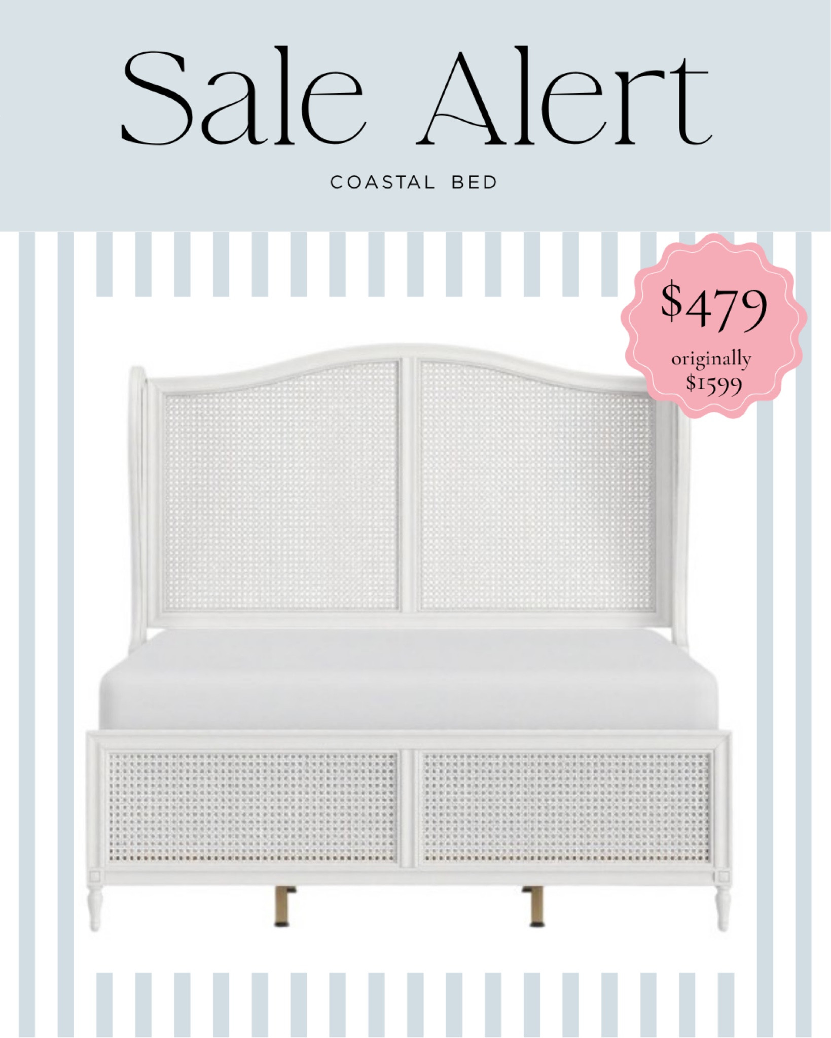 The cutest coastal bed! White wingback headboard and cane paneling make this the perfect piece for a serene bedroom by the sea! And look at that sale price! Also has great reviews  

#LTKHome #LTKMothersDay #LTKSaleAlert