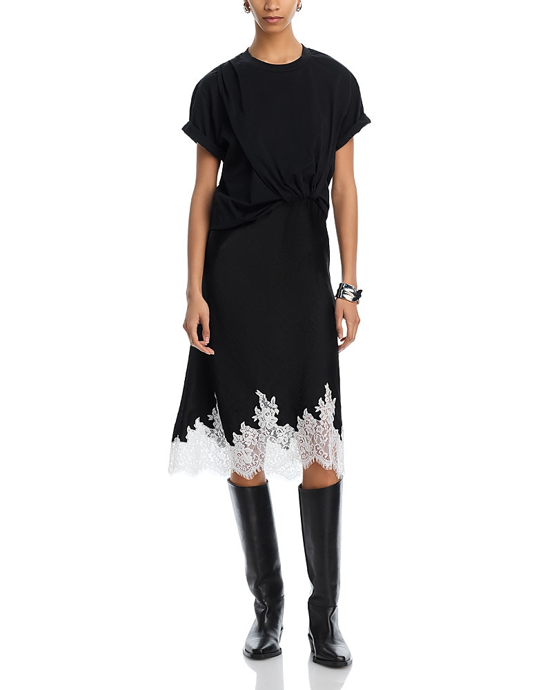 3.1 Phillip Lim Draped Slip Combo Cotton T-Shirt Dress | Bloomingdale's (US)