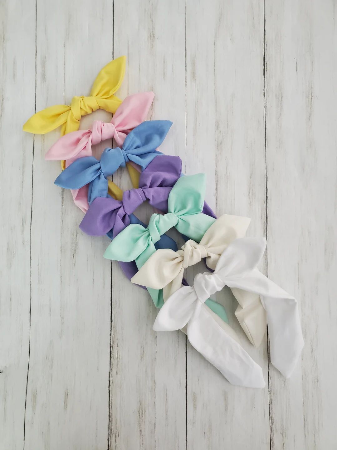 White, Cream & Pastel Knotty Bow Headbands | Etsy (US)