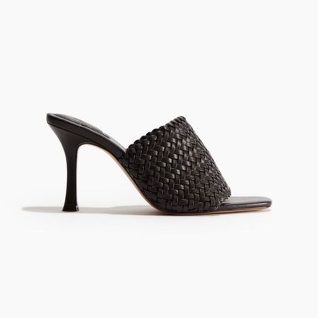 Black woven heeled mule sandals 

#LTKshoecrush #LTKstyletip #LTKfindsunder50