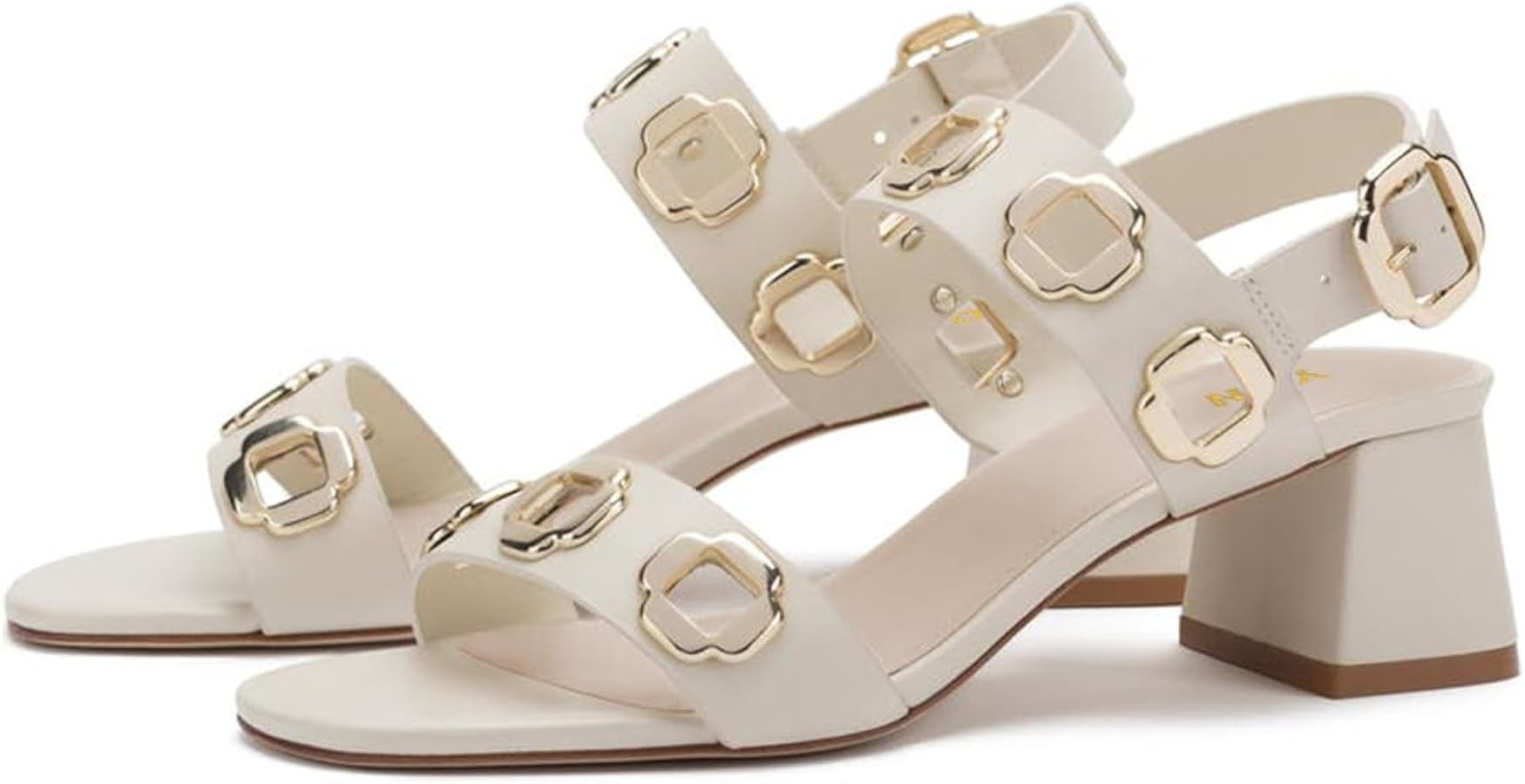 YDN Women's Fashion Open Toe Sandals Chunky Block Dressy Low Heels Backstrap with Buckle Fancy Su... | Amazon (US)