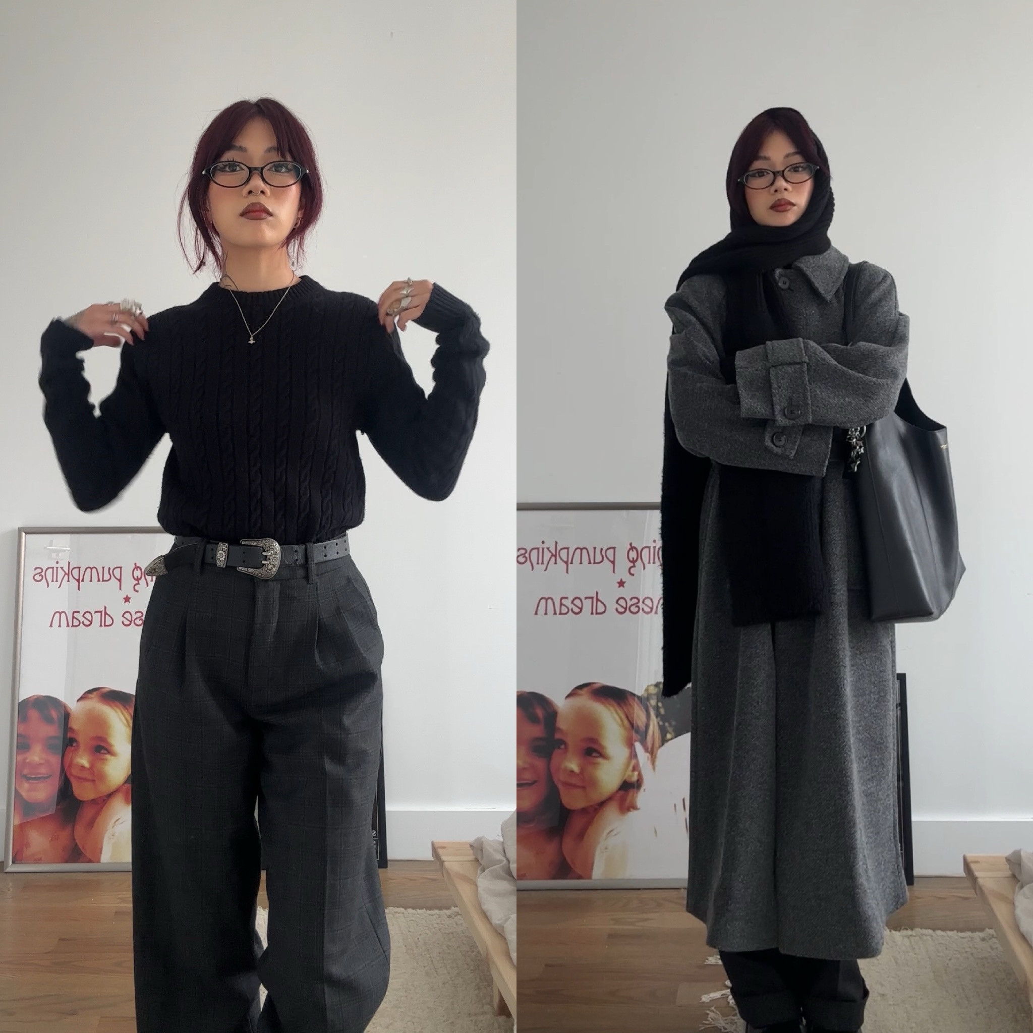 Winter ootd 🖤 sweater is old aritzia, scarf is y3 from last year. Coat is asos but i dont see the exact one online anymore :(

#LTKStyleTip #LTKSeasonal