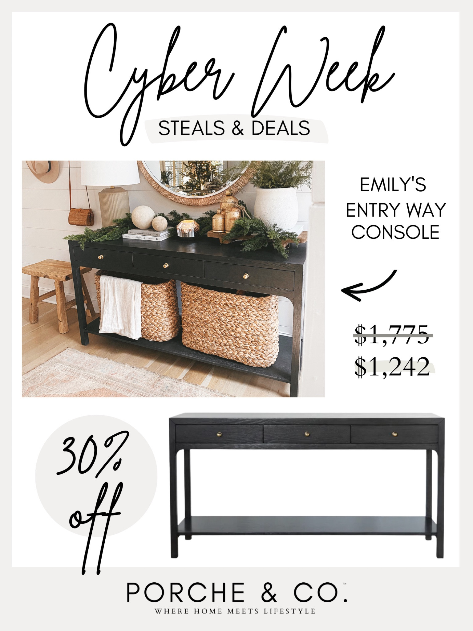 Black Friday sales, cyber week sales, black console table, McGee & co sale, entryway table, console table sale 

#LTKHome #LTKCyberWeek #LTKSaleAlert