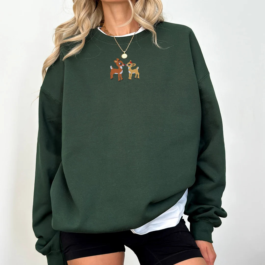 Christmas Sweatshirt, Christmas Embroidered Sweatshirt, Retro Christmas Sweatshirt, Vintage Chris... | Etsy (US)