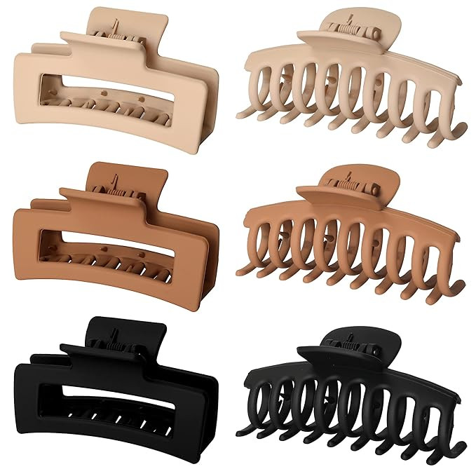 Vsiopy 6 Pack 4.3 Inch Large Claw Clips for Women Big Hair Clips for Thick Hair, Large Jaw Clips ... | Amazon (US)