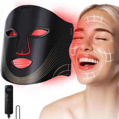 Morfone 4-mode LED facial red light therapy lamp. Portable care set with remote control, suitable for home and travel skin therapy. | Target