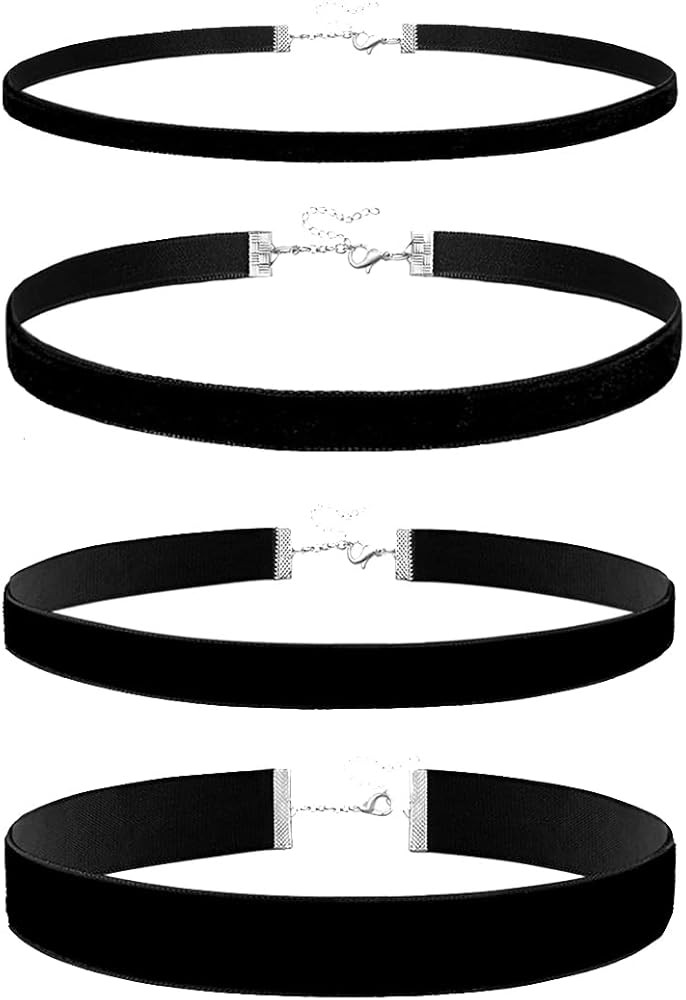 yfstyle Black Choker Necklaces Set: Adjustable Black Velvet Chokers for Women Gothic Accessories | Amazon (US)