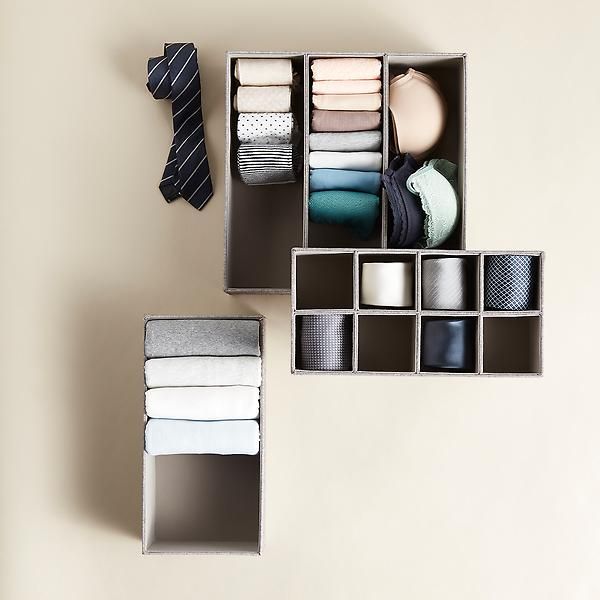 Cambridge Narrow Open Drawer Organizer Navy | The Container Store