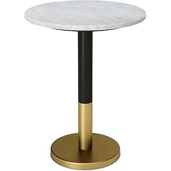 SIMPLIHOME Evans Modern 16 Inch Wide Metal Marble Side Table in White, For the Living Room and Be... | Amazon (US)