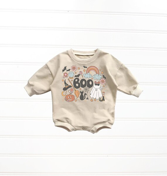 Boo Romper Baby Sweatshirt Romper Baby Halloween Shirt - Etsy | Etsy (US)