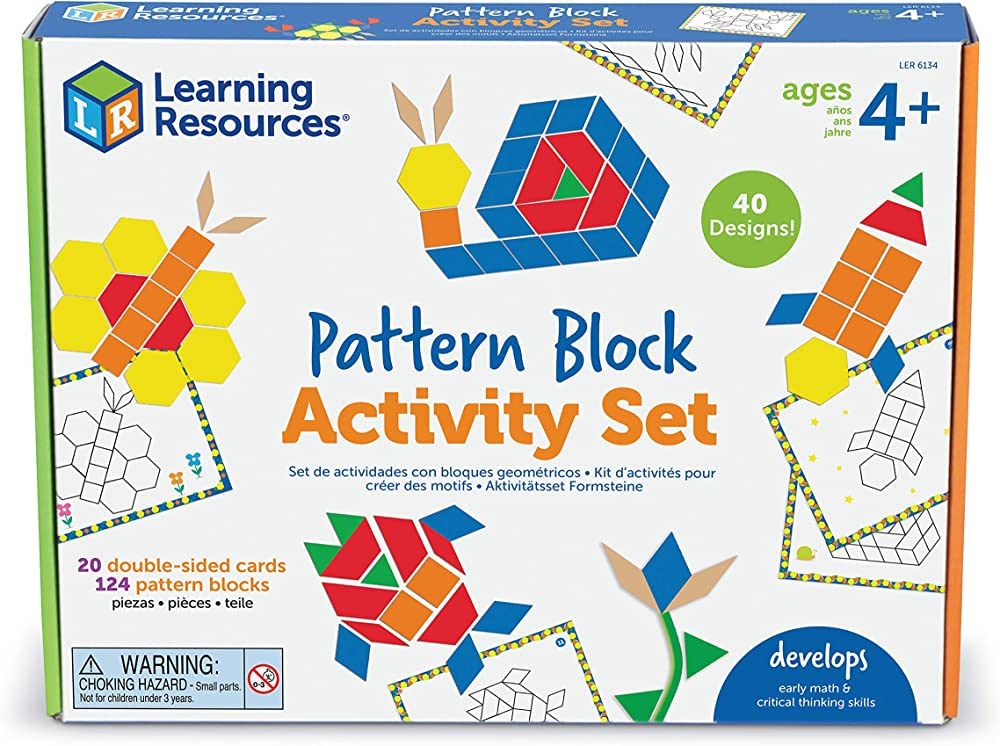 Learning Resources Pattern Block Activity Set, 20 Double-Sided Cards, Puzzles for Kids, Easter Gi... | Amazon (US)