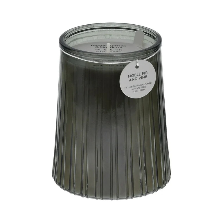 Better Homes & Gardens Noble Fir & Pine Scented 1-Wick 16.1oz Ribbed Jar Candle | Walmart (US)