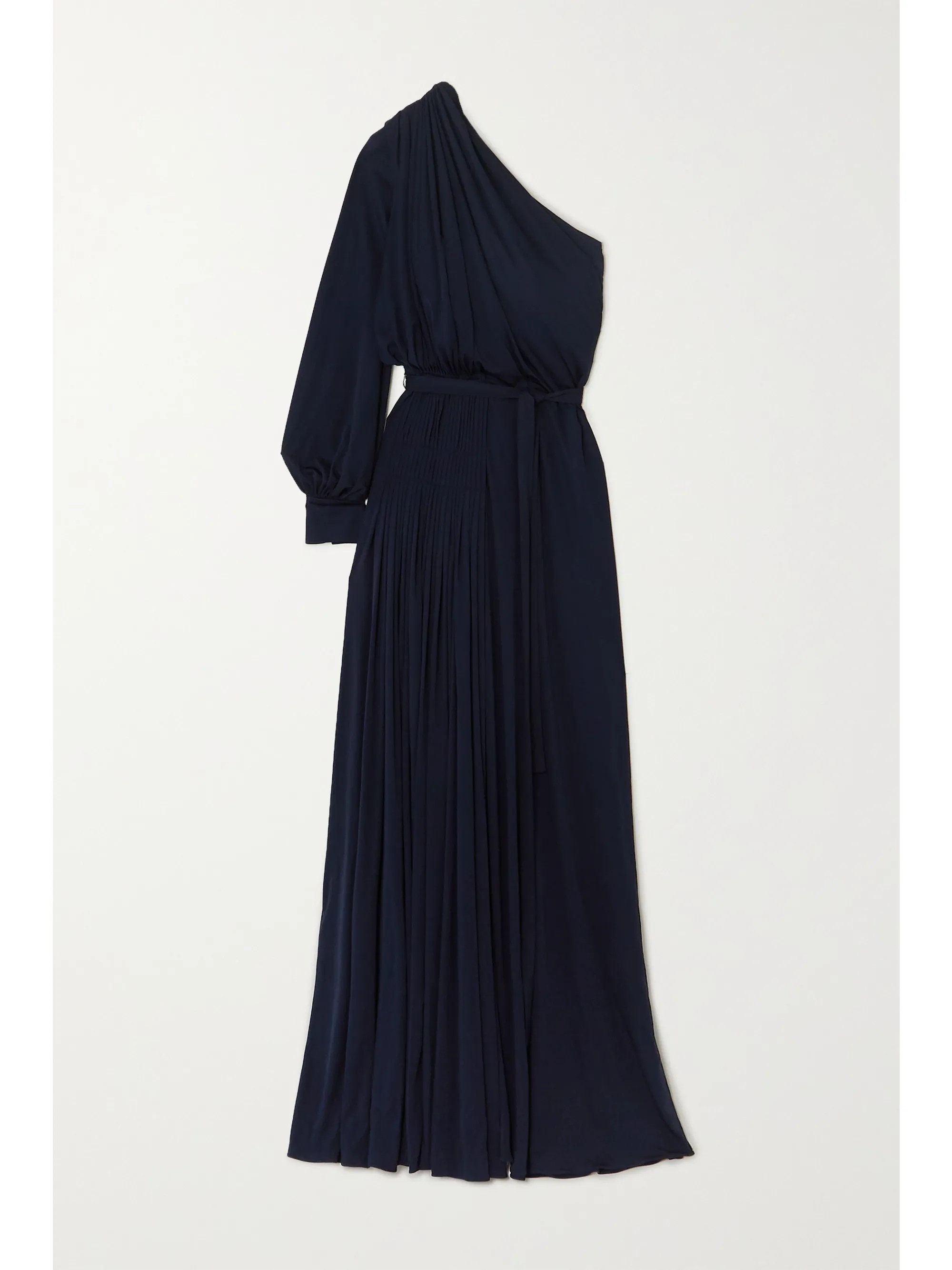 One-shoulder pleated jersey gown | NET-A-PORTER (US)