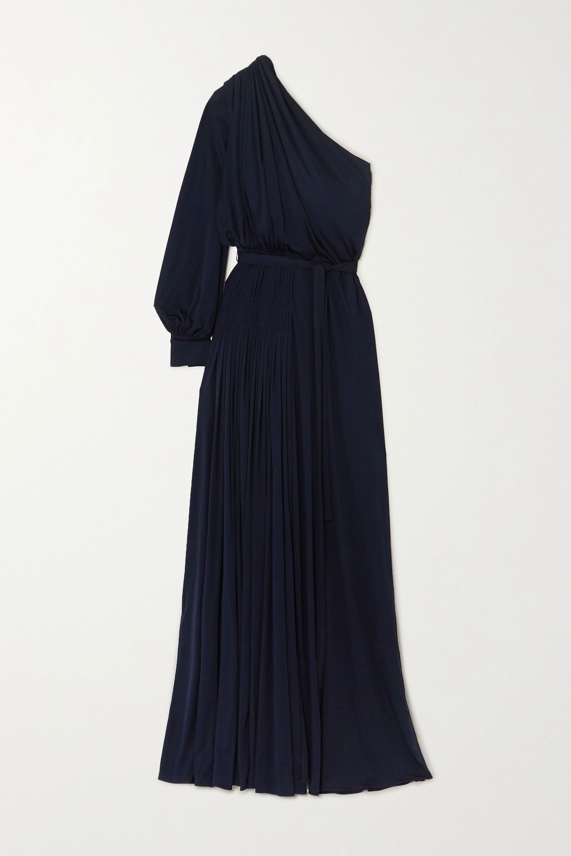 One-shoulder pleated jersey gown | NET-A-PORTER (US)