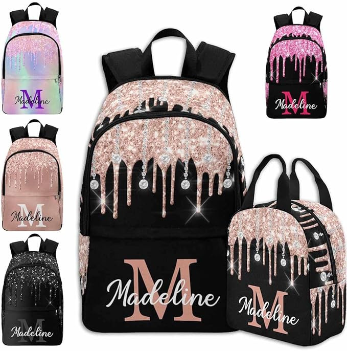 MyPhotoPrint Personalized Casual Unisex School Bags Backpack Ice-Cream Colorful Magical College S... | Amazon (US)
