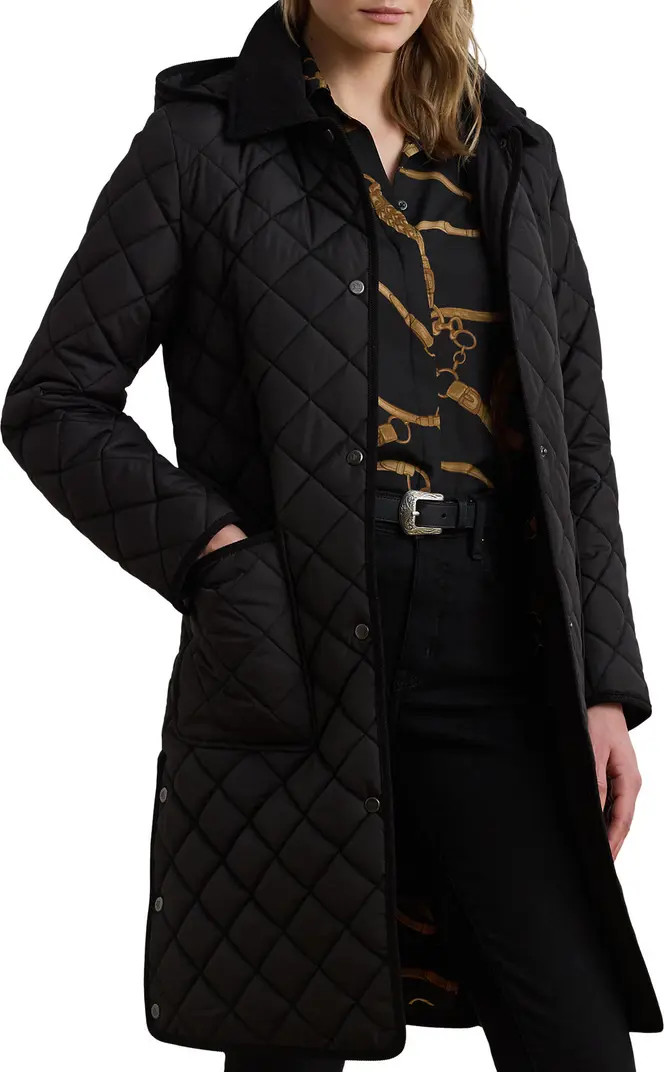 Diamond Quilted Hooded Coat | Nordstrom