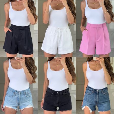 Hiiii beautiful girly!!!! Here to deliver the link to my Abercrombie shorts haul!!! 🤗✨ I loved my Amazon shorts so much, I snuck them in there too!! 😘😆 Wearing size 25 in all denim shorts and size XS in everything else including the white bodysuit!! The white linen shorts are low in stock so happy to link similar options!!! Thank you for having me pretty love!!! I appreciate you!!! Xoxo!!!! 💕💖

#LTKunder100 #LTKstyletip #LTKunder50