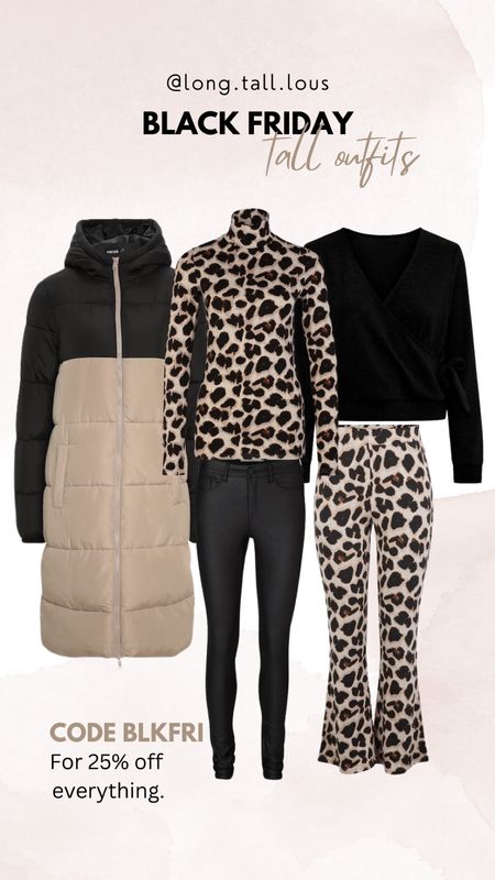 Black Friday at the Founded

All items are tall specific. A fun, black and beige duo tone puffer coat, a leopard shirt and flared leggings set, a black wrap cardigan and black coated skinny jeans. 

Everything is 25% off with code BLKFRI



#LTKCyberweek #LTKeurope #LTKSeasonal