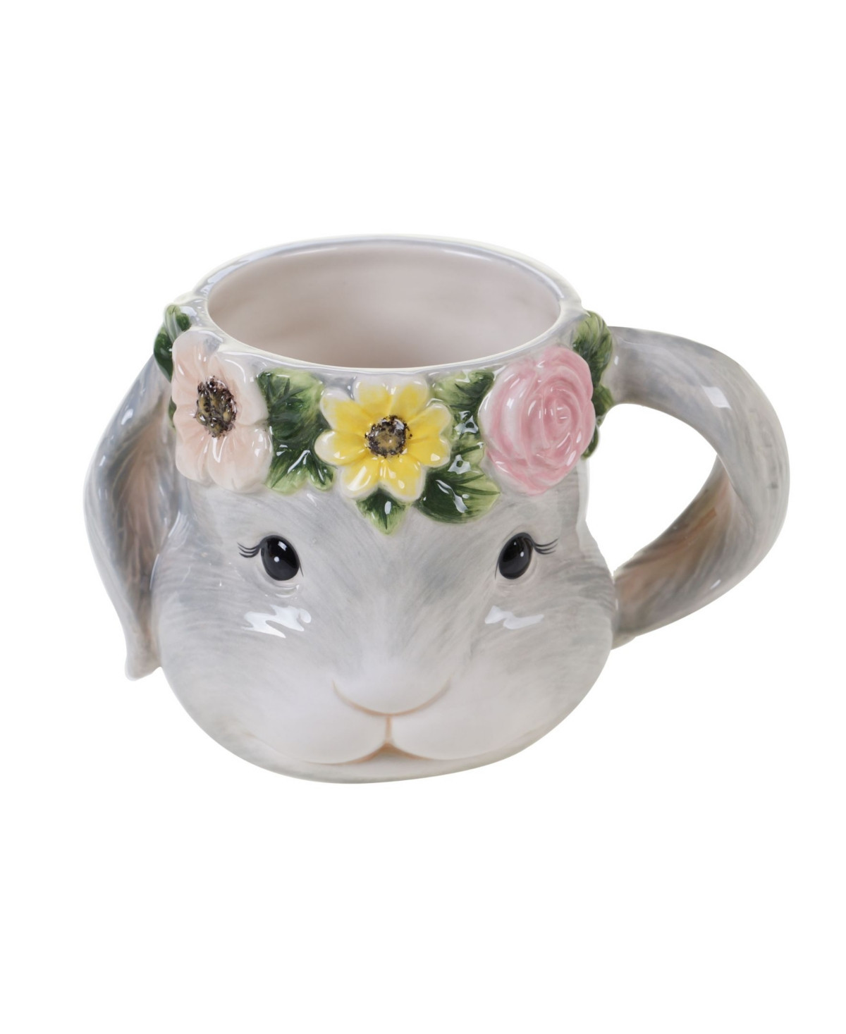 Certified International Sweet Bunny 4-Pc. 3-d Bunny Mug - White, Gray, Pink, Green, Yellow | Macy's
