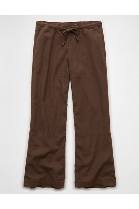 AE Stretch Low-Rise Linen-Blend Pull-On Pant Women's Brown S | American Eagle Outfitters (US & CA)