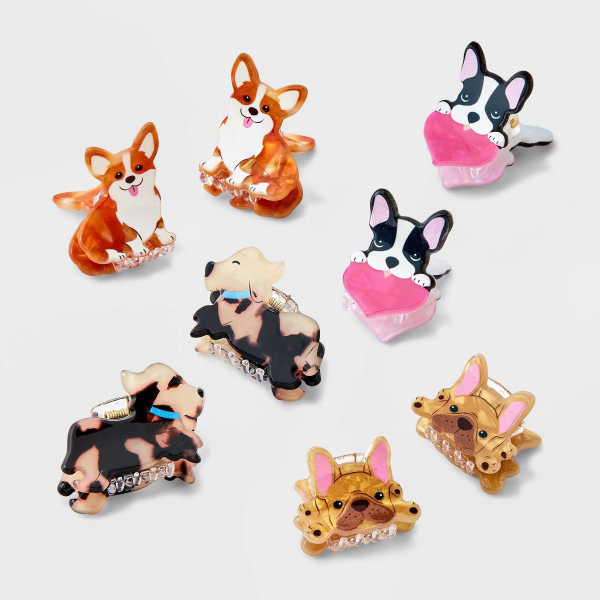 Girls' 8pk Puppy Mini Claw Set - Cat & Jack™: Hair Styling Clips, Fashion Accessories, Solid An... | Target