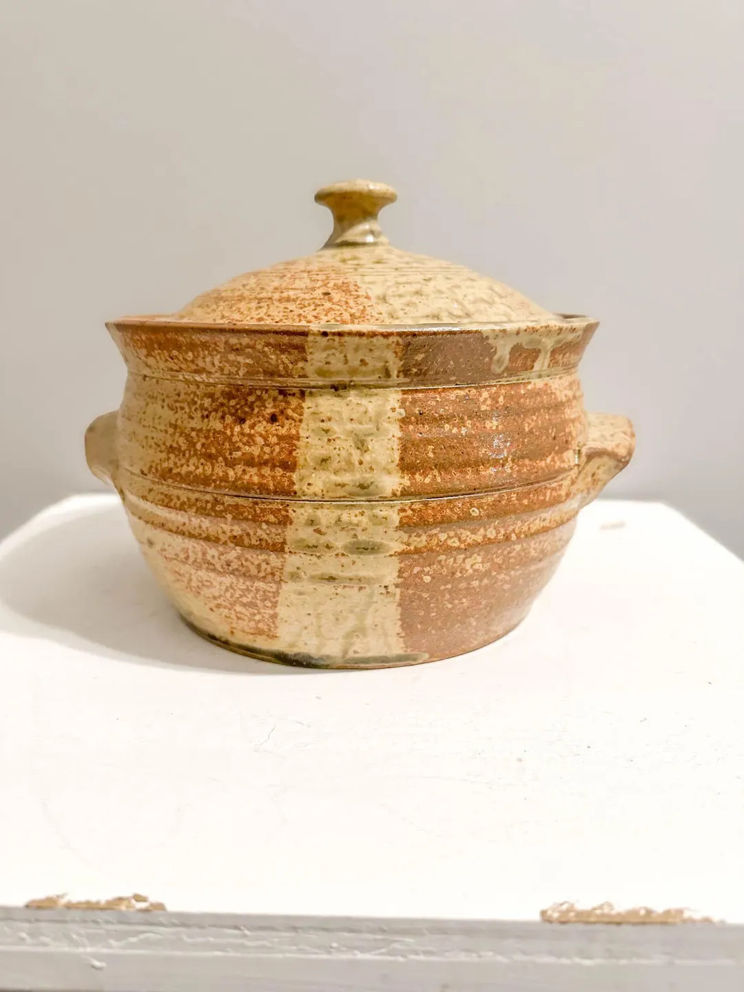 Vintage Rustic Pottery Bowl With Lid, 5" - Etsy | Etsy (US)