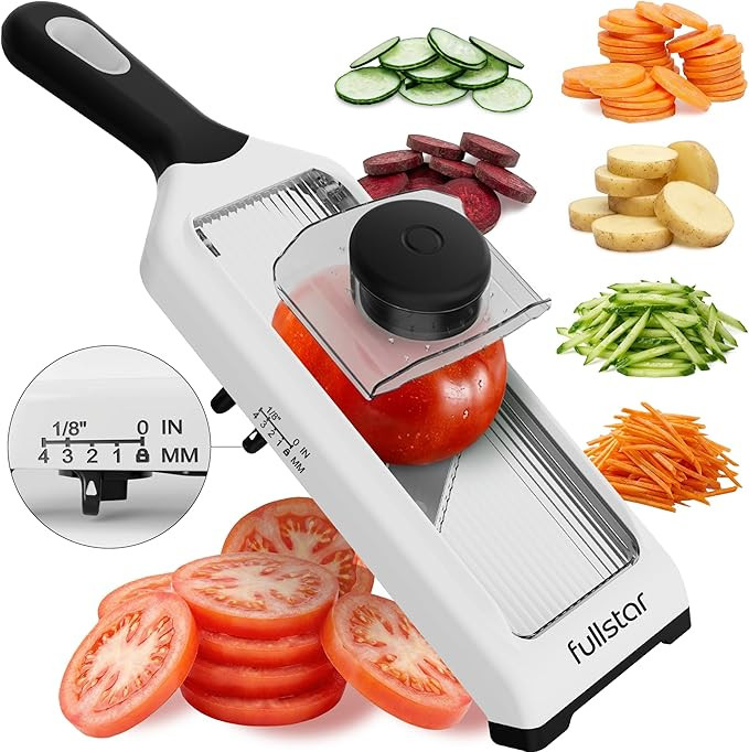 Fullstar 2-in-1 Handheld Mandoline Slicer for Kitchen - 4 Thickness Settings Vegetable Food Onion... | Amazon (US)