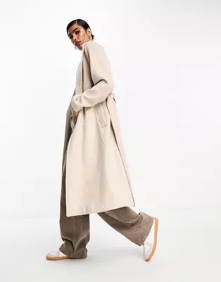 Selected Femme belted formal coat in cream | ASOS (Global)