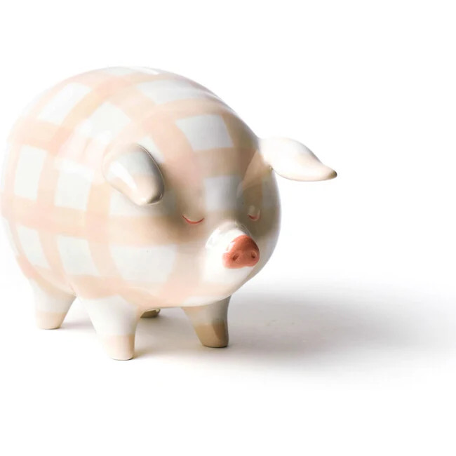 Piggy Bank, Blush Gingham | Maisonette