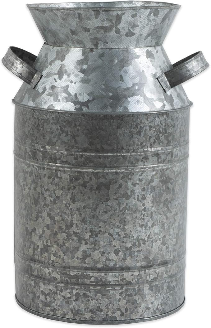 DII Z02275 Galvanized Metal Farmhouse Rustic Old Fashioned Tin Jug, 6.75" Diameter x 11.5" Tall, ... | Amazon (US)