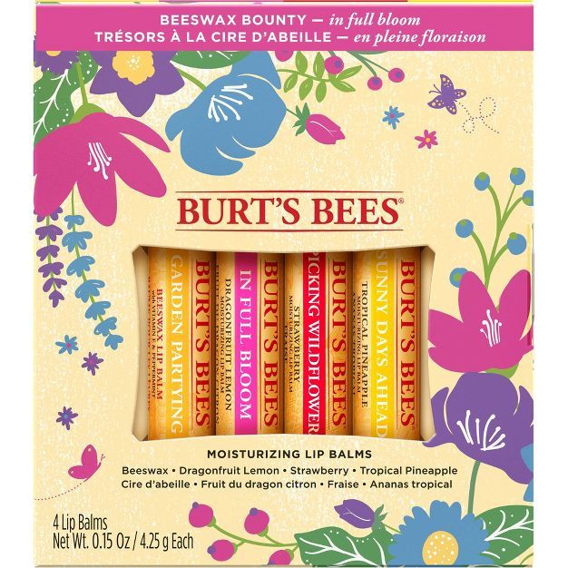 Burt's Bees In Full Bloom Lip Balm - 4pk/0.15oz | Target