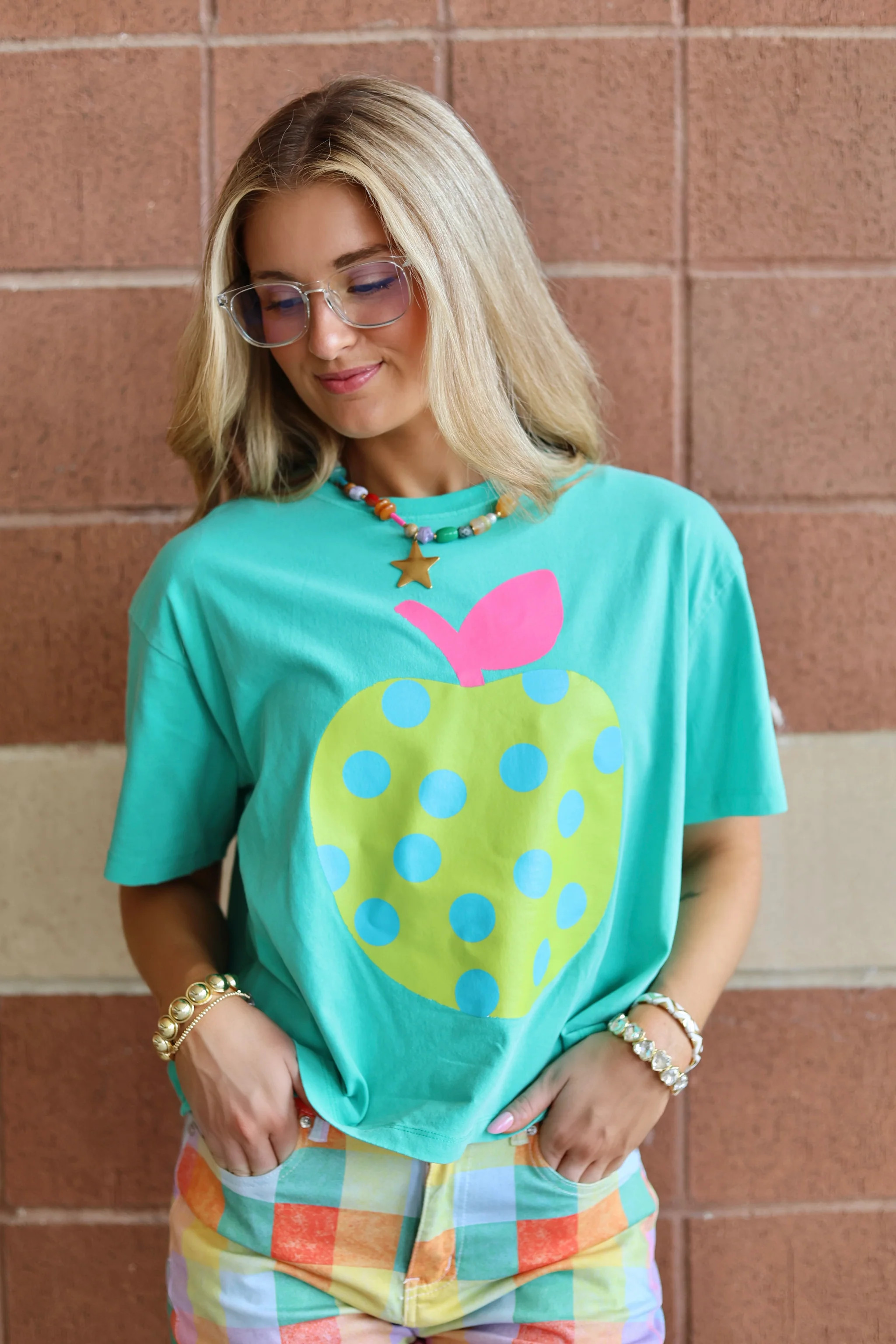 Polka Dot Apple Crop Tee | Poppy & Pine