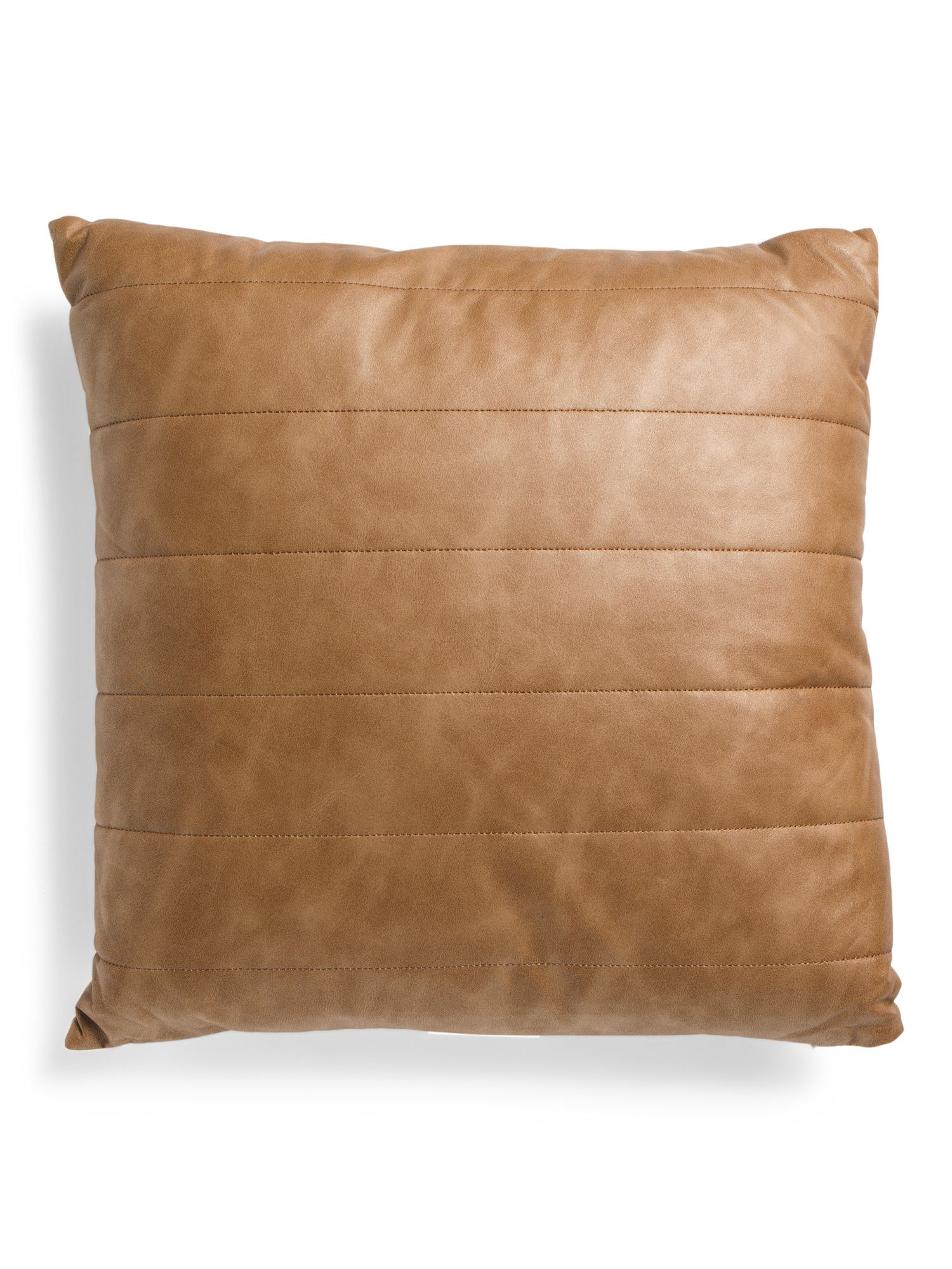 20x20 Faux Leather Quilted Pillow | TJ Maxx