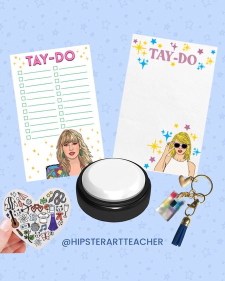 More Swiftie accessories! The notepads & button are tagged/linked on my Instagram post/story! 🩷