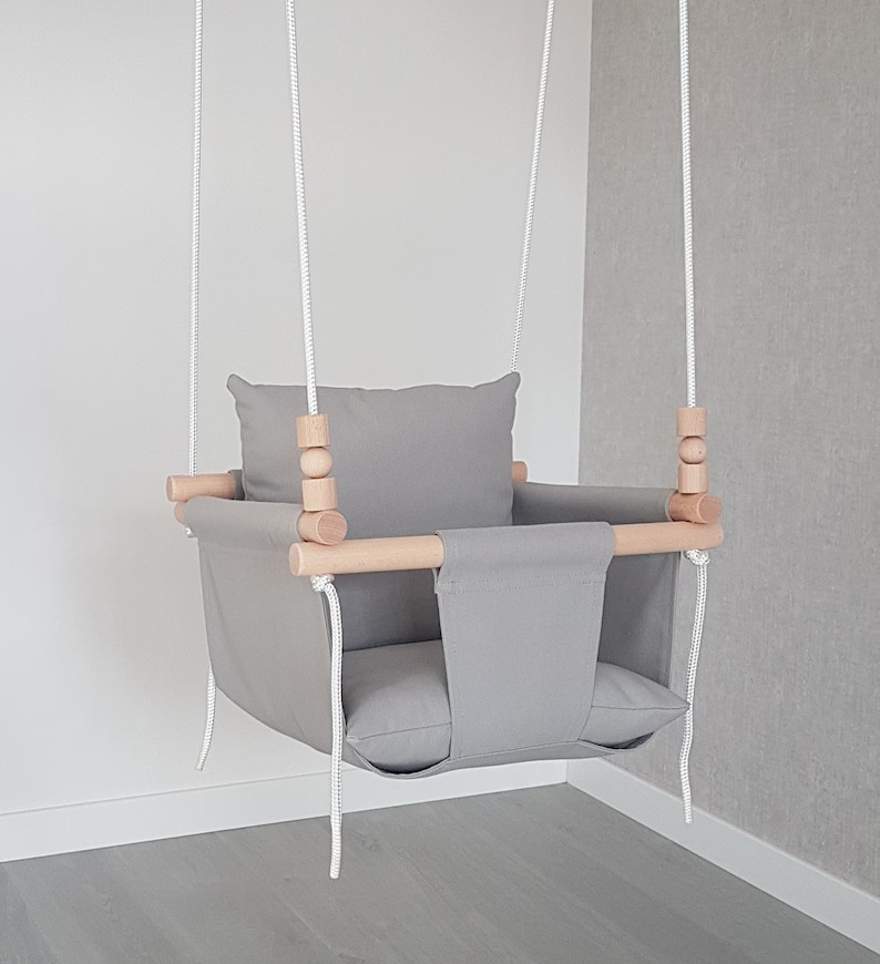 Grey Baby Swing/Toddler Swing/Baby Swing/ Baptism Gift/ Indoor | Etsy | Etsy (US)