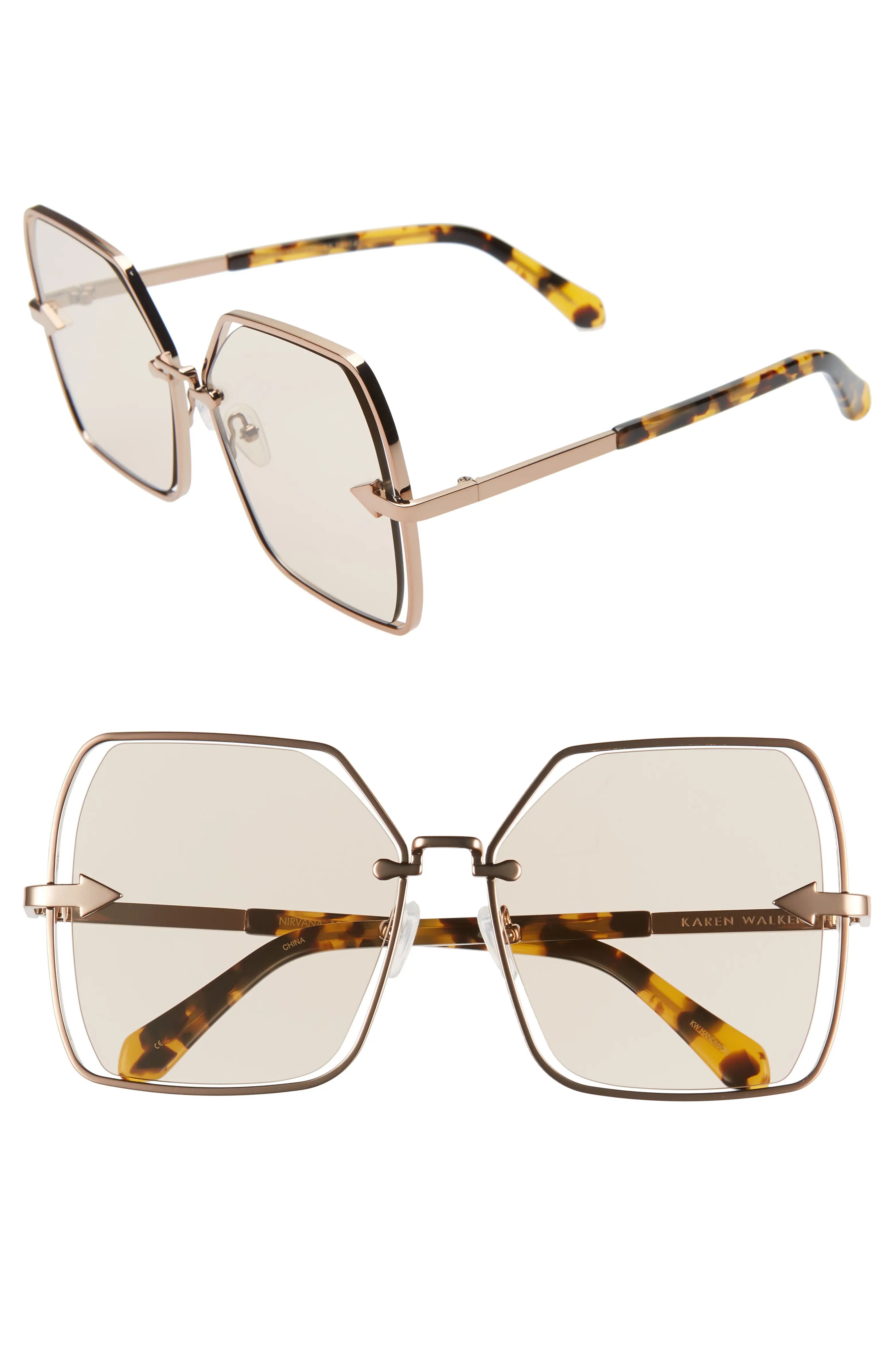 Nirvana 58mm Square Butterfly Sunglasses | Nordstrom
