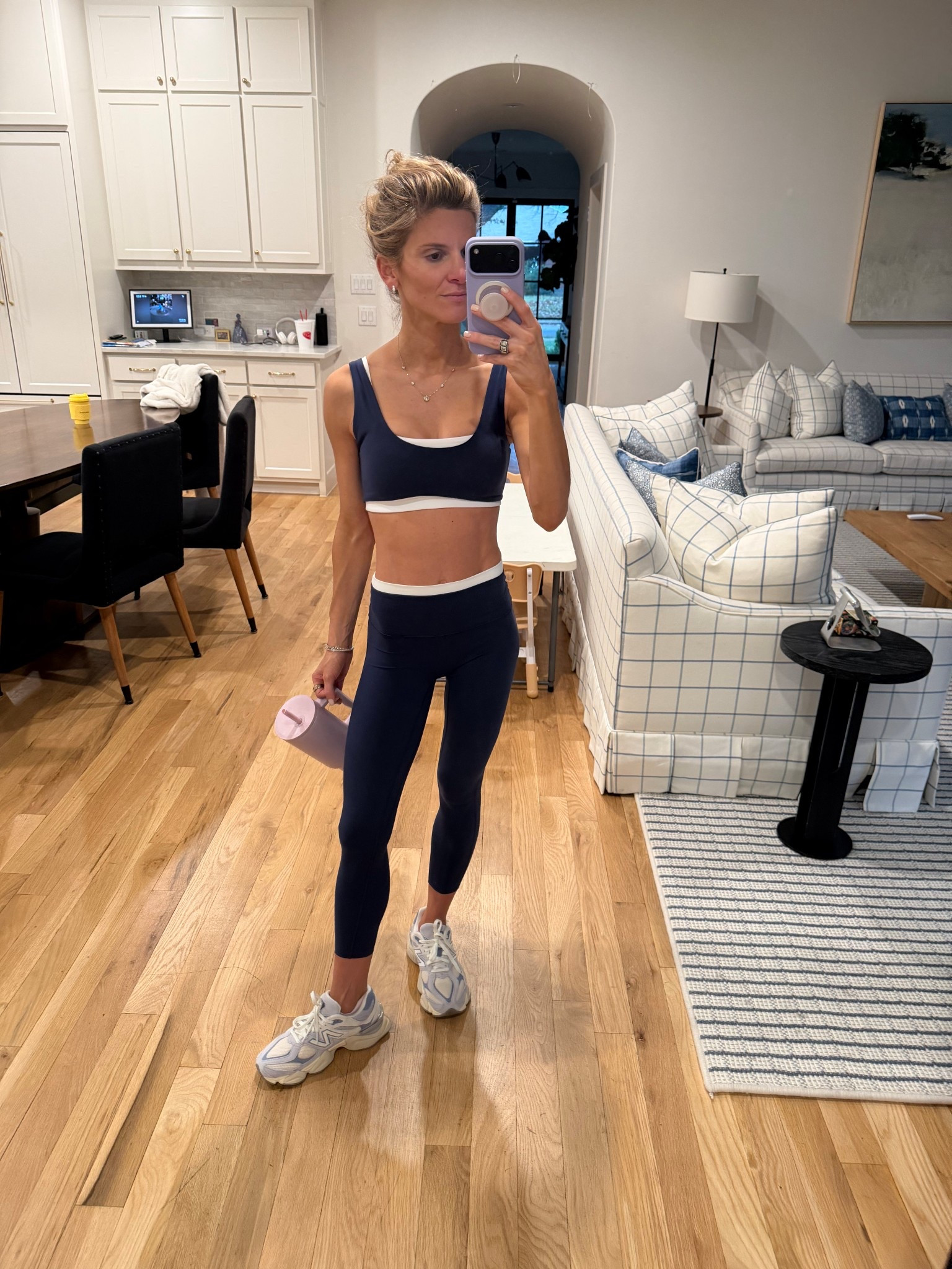 Abercrombie navy blue YPB workout set (wearing XS)