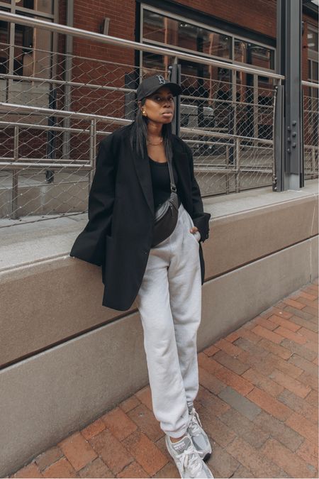 Oversized blazer with black fanny pack and grey sweatpants new balance 993 outfit 

#LTKfindsunder100 #LTKstyletip #LTKfindsunder50