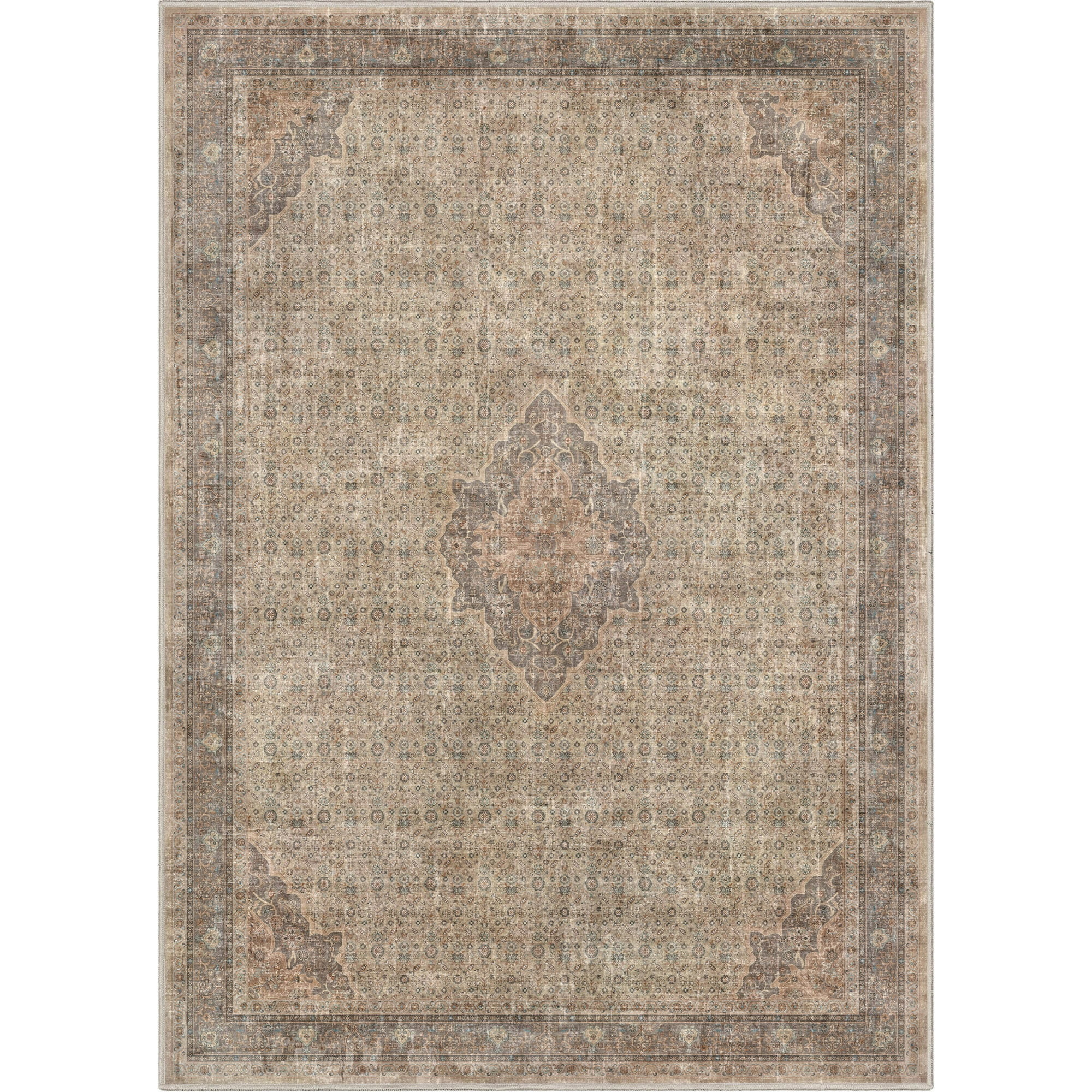 Well Woven Asha Lilith Vintage Oriental Beige Brown 5'3" x 7'3" Area Rug | Walmart (US)