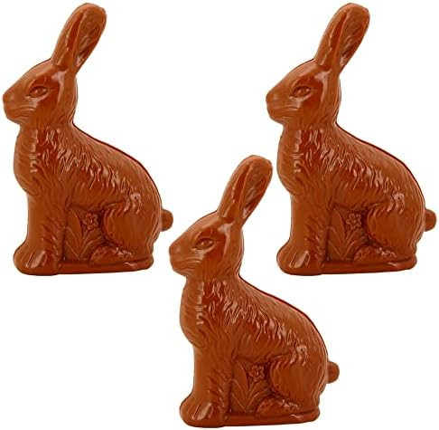 Plastic Chocolate Look Easter Bunny Fillable Treat Containers (3 pack, 6.3 in ea) Plastic Rabbit ... | Amazon (US)