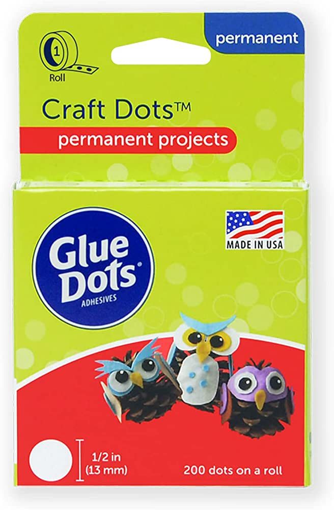 Glue Dots, Craft Dots, Double-Sided, 1/2", .5 Inch, 200 Dots, DIY Craft Glue Tape, Sticky Adhesiv... | Amazon (US)