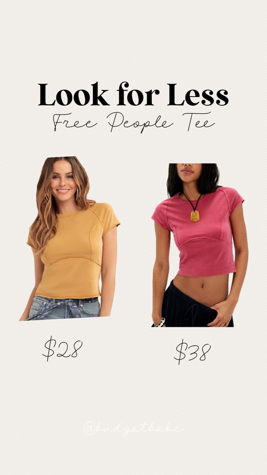 Free People look for less tees at Walmart, not a huge price difference but I prefer the length on the Walmart one! #walmartfashion