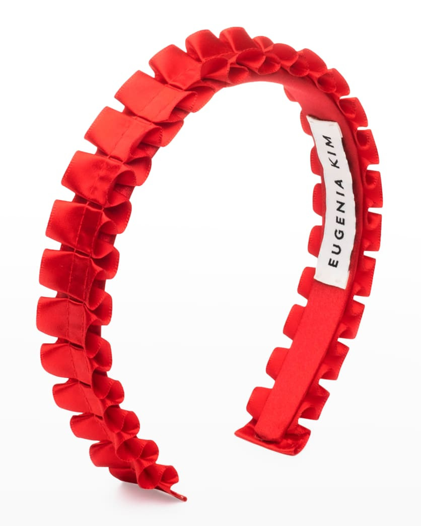 Rafaela Ruffled Satin Headband | Neiman Marcus