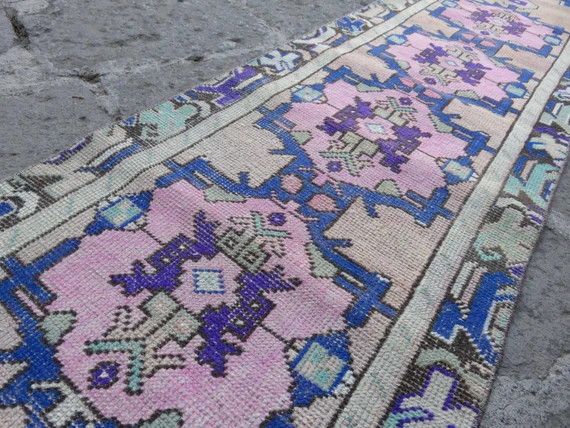 Pink runner RugKitchen rug runnerAntique runner rugpale | Etsy | Etsy (US)