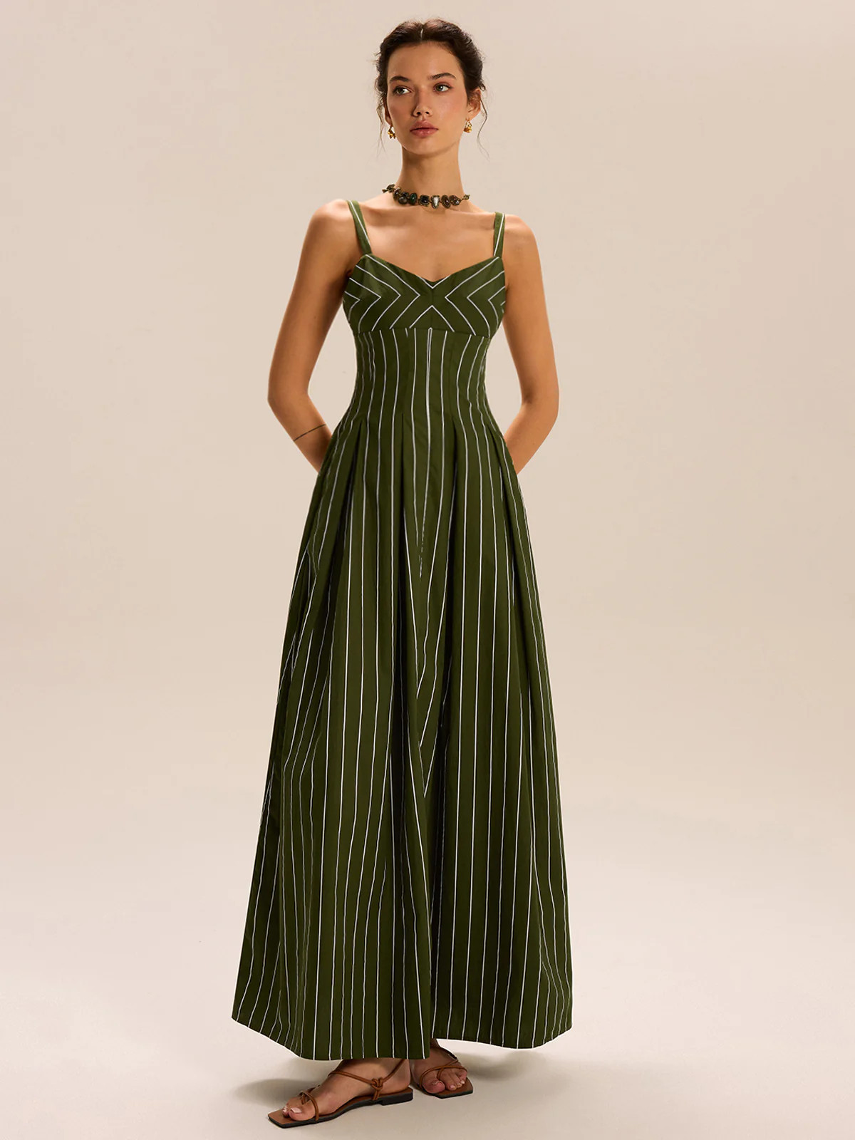 Striped Maxi Dress | Commense