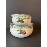 Vintage Nesting Enamel Floral Mixing Bowls, Set Of Two | Etsy (US)