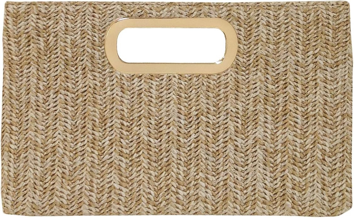 Top Handle Straw Clutch | Amazon (US)