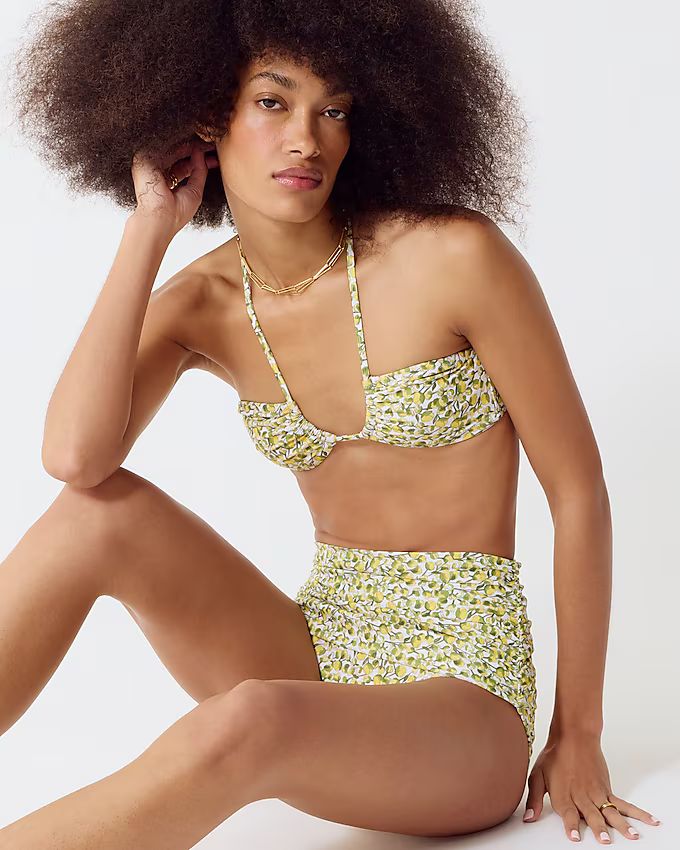 Halter bikini top in Liberty® Eliza's Yellow fabric | J.Crew US