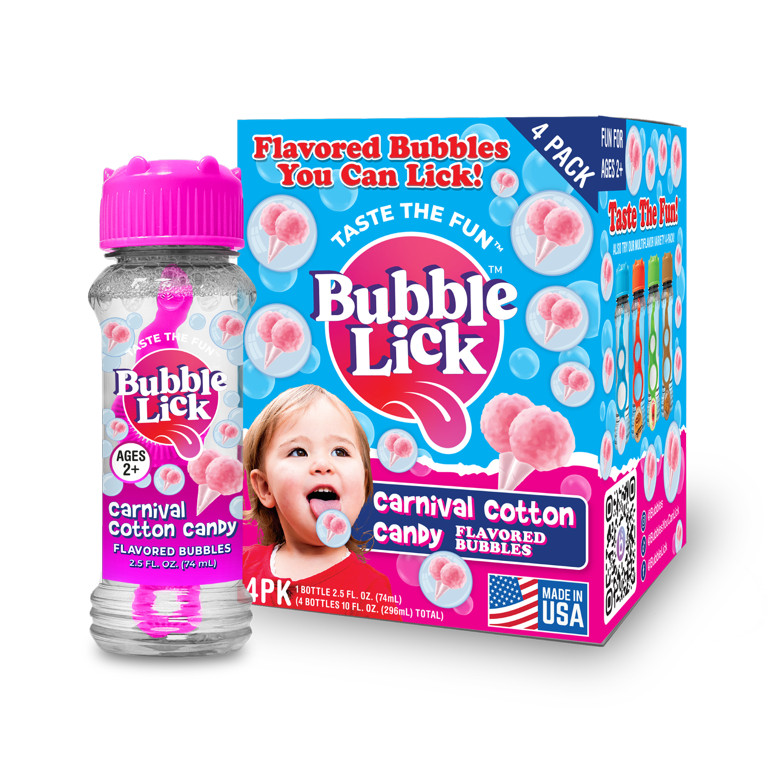 BubbleLick Carnival Cotton Candy (2.5 Fl Oz, 4-Pack), Lickable Bubbles for Kids and Dogs - Natura... | Walmart (US)