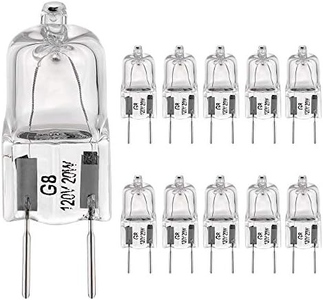 G8 Light Bulbs 20Watt 120Volt Halogen Light Bulb G8 Base Bi-Pin Shorter 1-3/8" (1.38") Length 20W... | Amazon (US)